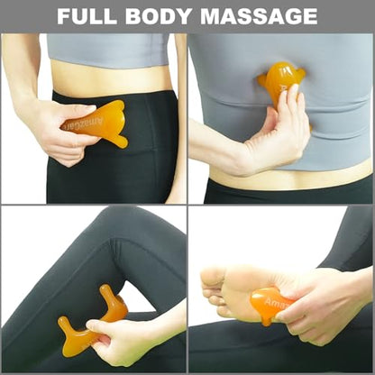 Trigger Point Massage Tool for Full Body Use. 2 Pack. | Handheld 4-Leg Pressure Point Massager for Muscle Knots Deep Tissue Myofascial Release Pain Relief Rehab. Durable Resin