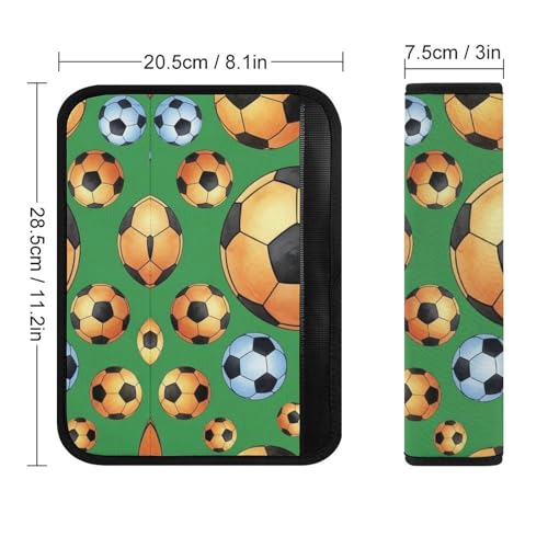 Universal Soft and Comfortable Seat Belt Shoulder Pad for Adult Use, Most Cars, 1 Pair Watercolor Print Green Field Soccer Harness Pads Strap Anti-Slip Pad - color: Pattern 277