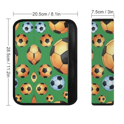 Universal Soft and Comfortable Seat Belt Shoulder Pad for Adult Use, Most Cars, 1 Pair Watercolor Print Green Field Soccer Harness Pads Strap Anti-Slip Pad - color: Pattern 277