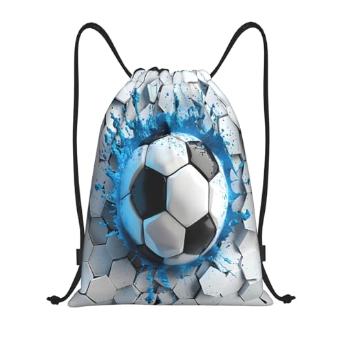 Drawstring Sports Backpacks - Lightweight Swim Gym Bags for Women Men String Sackpack for Beach Travel Yoga(Small, 3d Football Sport) - color: 3d Football Sport, size: Small