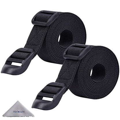 Wisdompro Sleeping Bag Strap, 2 Pack Utility Straps - 68 inch, Black | Heavy Duty Polyester Lashing Straps with Plastic Buckle for Backpacking, Sleeping Bag Compression, Luggage, Camping, Hiking - size: 68 inches