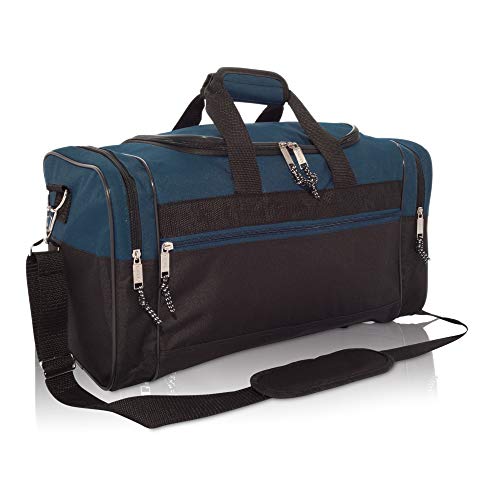 DALIX 17" Blank Duffle Bag Duffel Bag Travel Size Sports Durable Gym Bag - color: Navy Blue