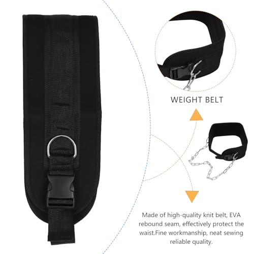 Weighted Dip Belt with Galvanized Chain for Pull-ups and Dips Knitted Tape Support for Back Comfort Muscle Strengthening Resistance Equipment for Weight Training and Fitness