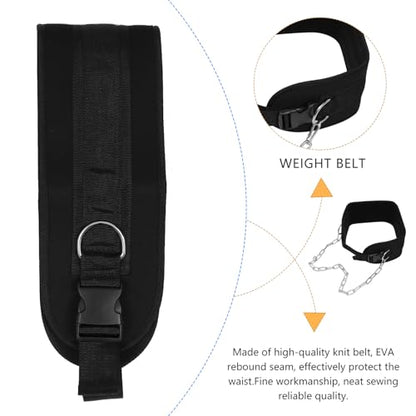 Weighted Dip Belt with Galvanized Chain for Pull-ups and Dips Knitted Tape Support for Back Comfort Muscle Strengthening Resistance Equipment for Weight Training and Fitness