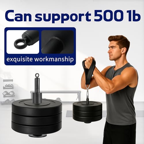 Arm Wrestling & Grip Strength Trainer with Loading Pin – Heavy Duty Wrist Forearm Exerciser, Compatible with 1” & 2” Barbell Plates, Multi-Scenario Workout Equipment for Hand Finger Grip Strengthening - color: Black-loading pin&strap