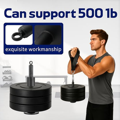 Arm Wrestling & Grip Strength Trainer with Loading Pin – Heavy Duty Wrist Forearm Exerciser, Compatible with 1” & 2” Barbell Plates, Multi-Scenario Workout Equipment for Hand Finger Grip Strengthening - color: Black Wrist strap&Loading pin