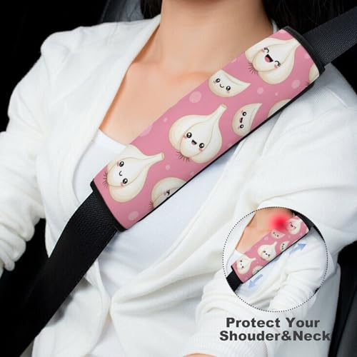 Universal Soft and Comfortable Cute Garlic Pink Seat Belt Shoulder Pad for Kids, Most Cars, 1 Pair Seat Belt Covers Cushion Anti-Slip Pad - color: Pattern 1108