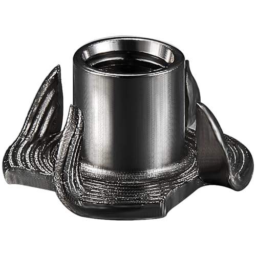 Wensilon 100pcs M5x8 T-nut Black Four-jaw - for Home, Hotel Outdoor Threaded Insertion - color: Black, size: M5