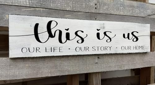 This Is Us Our Life Our Story Our Home Metal Sign 16x4 Inch - Rustic Farmhouse Family Living Room Wall Decor - color: Metal Sign11, size: 16x4 Inch