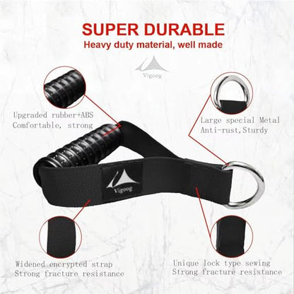 Heavy Duty Gym Workout Handles Attachment for Cable Machine,Resistance Band,Pulley System Home Exercise Equipment, Comfortable and Stronger Grip - color: Carbon Black xw