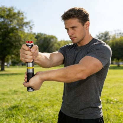 Portable Wrist Roller and Forearm Builder Built From Aluminum Alloy and Stainless Steel ° Rotating Hand Exerciser - color: Black