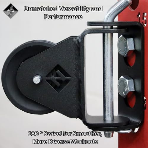 F&F STEEL Rack Mounted Swivel Pulley - 180 Degree Smooth-Glide Pulley for Full-Body Workouts, Home Gym Compatible - style: RMSP - Black Plastic Wheel