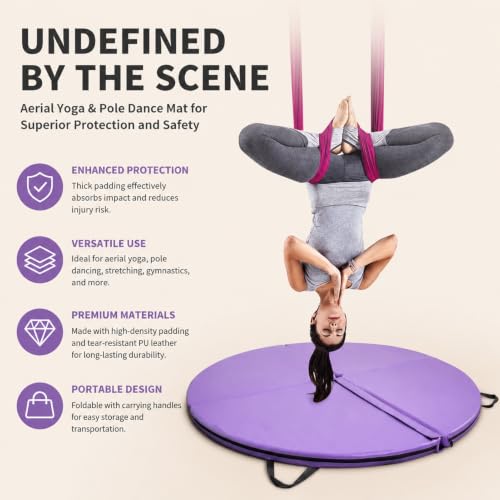 HARELA Pole Standard Dance Mat - Foldable Crash Mat, Fitness Gymnastic Yoga Safety Protection Pad, for Fitness Gymnastics Yoga Home Studio, 4 Panel Foldable - color: Black, size: 120*10cm/47.2*3.9"