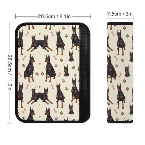 2 Pack Universal Soft and Comfortable Seat Belt Cover for Kids, Car Seats Pushchair Strollers High Chair Pushchair, Doberman Dog Paw Print Beige Seat Belt Cushion - color: Pattern 790