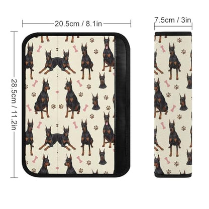 2 Pack Universal Soft and Comfortable Seat Belt Cover for Kids, Car Seats Pushchair Strollers High Chair Pushchair, Doberman Dog Paw Print Beige Seat Belt Cushion - color: Pattern 790