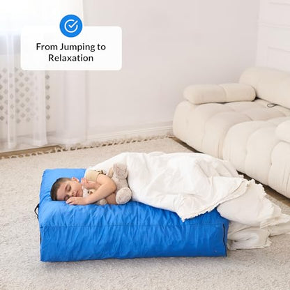 Crash Pad for Kids Sensory | Big 5Ft x 5Ft, 3Ft x 4Ft, 3Ft x 3Ft Or 2Ft x 2Ft | Autism Sensory Crash Mat for Jumping Play | Crashpad | Soft Foam Landing Pad | Giant Mat Pillow | Climbing, Gymnastics - size: X-Small