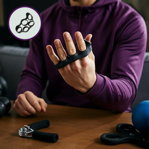 Hand Grip Strengthener Kit – Adjustable Grip Trainer with Finger Stretcher, Exercise Ring & Massage Ball for Forearm, Wrist & Hand Strength