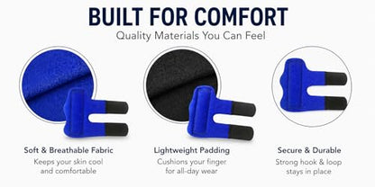 (2 sizes) Finger Splints – Comfortable, Adjustable, Reusable Finger Support for Everyday Use – 2 Count