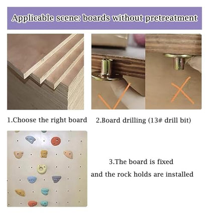 Climbing Kit,Climbing Holds, Climbing Holds Hand Grip Points, Resin Climbing Stones for Adult Indoor Outdoor, Premium Macaron Climbing(Solid Wall Installation) - size: Solid wall installation