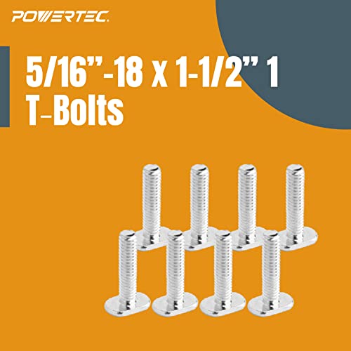 POWERTEC 71482V T-Track Knob Kit w/ 7-Star Knob, 5/16"-18 Threaded Bolts and Washers, 10 Pack, T Track Bolts, T Track Accessories for Woodworking Jigs and Fixtures - size: 5/16”-18 threaded, 30 Piece Set, style: Knob Kits