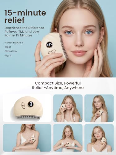 TMJ Relief Products Jaw, TMJ Relief Massager, Vibration and Heating, Ergonomic Multi-Needle Design TMJ Massage Tool, Effective Jaw & Neck Pain, Grinding and Clenching Teeth Relief - White