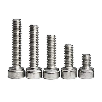 M5 x 8/12/ 16/20/ 25mm Socket Head Cap Screws M5 Bolts Stainless Steel 304 Metric Machine Hex Socket Screw, Fully Threaded, Bright Finish, Assortment Kit, 50PCS - size: M5 x 8/12/16/20/25mm