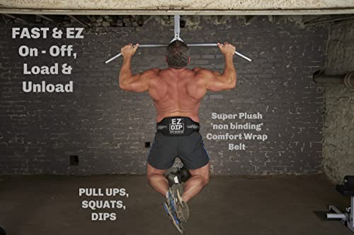 Belt with Chain, Dumbbell Hooks, Weight Plate Pin - Belt Squat Belt - Pull Up Weight Belt - Weighted Dip Belt - Chain Dip Belt - 505# Load Tested & Rated!
