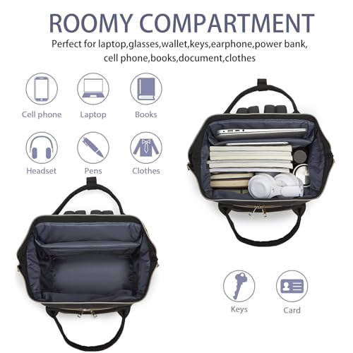 seyfocnia Gym Backpack for Women, Gym Bag with Shoe Compartment Lightweight Travel Workout Sports Backpack Womens Black