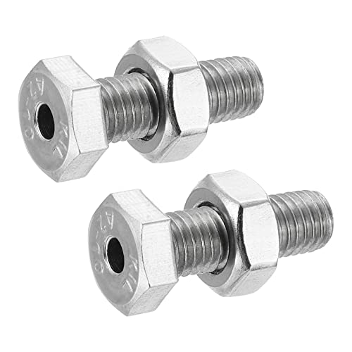 MECCANIXITY M10x30mm Hollow Screw Bolts External Hexagon Fasteners with Nuts, 304 Stainless Steel Pack of 2 - size: M10x30mm