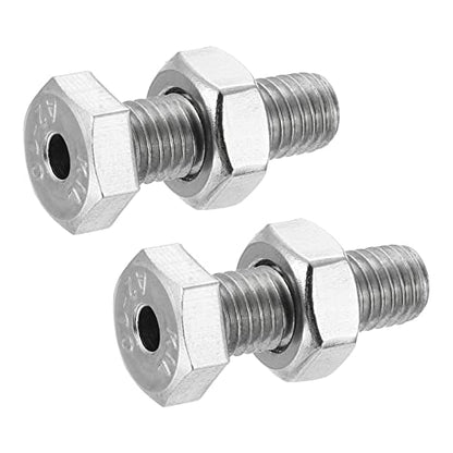 MECCANIXITY M10x30mm Hollow Screw Bolts External Hexagon Fasteners with Nuts, 304 Stainless Steel Pack of 2 - size: M10x30mm