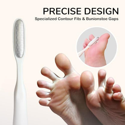 HANMU Dual-Sided Foot File & Toe Callus Remover Set - Durable Foot Scrubber | Smooths hands, feet, toes & cracked heels. Removes rough dead skin. Wet or dry use. Salon at home hygienic pedicure tool