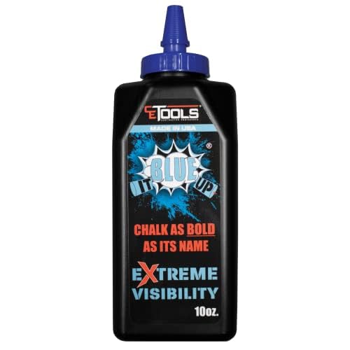 CE TOOLS Blue It Up® Marking Chalk, Color BLUE, EXTREME VISIBILITY, MADE IN USA -10 oz (283.5g) For Chalkline, Hydrophobic, Construction Chalk. - color: Blue