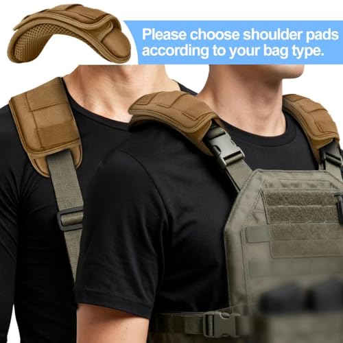 ZINZ 2-Pack Professional Tactical Shoulder Pad, Ultra-Thick & Breathable Cushion for Vest Shoulder Straps and Backpacks, Comfort & Durable - color: Khaki