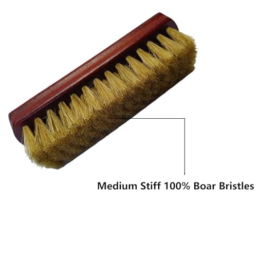 2 Pack Boar Bristle Shoe Brush for Deep Care & Polish | 100% Boar Bristle; Beech Wood Handle; For Leathers, Sneakers, Boots, Clothes; Removes Stubborn Dirt Effectively - color: Yellow and Yellow