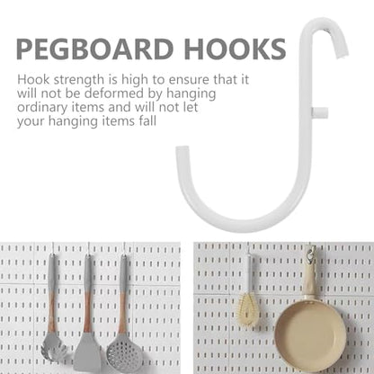 BESTYASH 3pcs J Shape Metal Pegboard Hooks for Tool Hanging Board Utility Pegboard Tool Organizer Hooks Compatible for Garage Workshop Storage