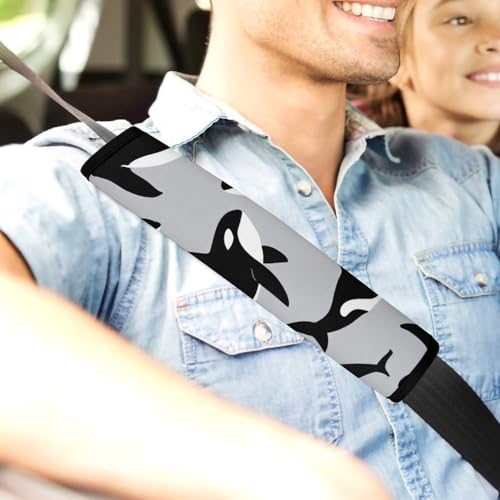2 Piece Orca Whale Car Seat Belt Pad Breathable Seat Belt Cushion for Child, Stroller Pushchair High Chair, Easy Install (No Tool) - color: Pattern 192