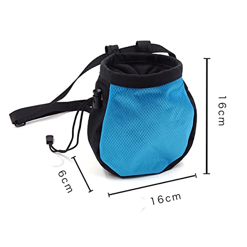 Chalk Bag,Rock Climbing Gear,Metal Powder Bags，with Zippered Pocket and Adjustable Waistband，Suitable for Fitness, Rock Climbing, Track and Field, Weightlifting, Billiards Chalk Bag (Blue)