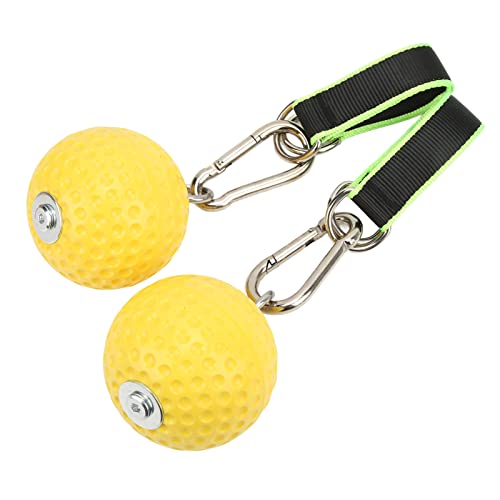 Climbing Pull Up Hand Grips Ball Set | Secure Hold Arm Strength Training for Rock Climbers/Athletes | 2 Grip Balls + 2 Webbing & Buckles | Long - Lasting PU & Steel Construction (97mm Model)