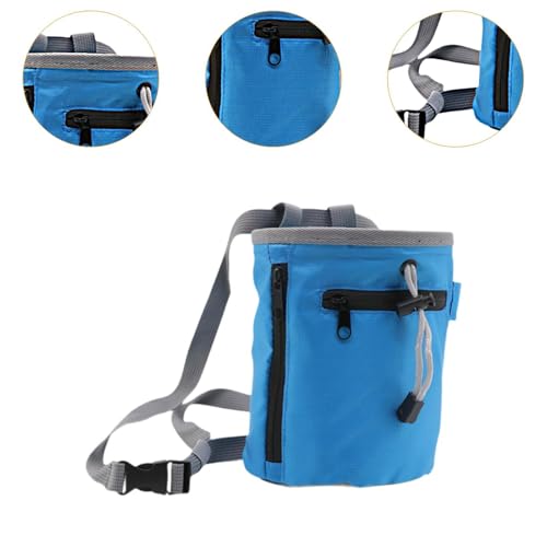 Chalk Bag for Rock Climbing Storage Pouch Practical Wear Resistant Waist Belt Chalk Carrier Bag for Weight Lifting Bouldering - color: Blue