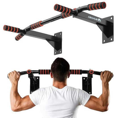 Abahub Wall Mounted Pull Up Bar,440lbs Multi-Grip Chin-Up Bar for Home Gym | Black/White,Durable,Heavy-Duty,Stable Training Bar - color: Black