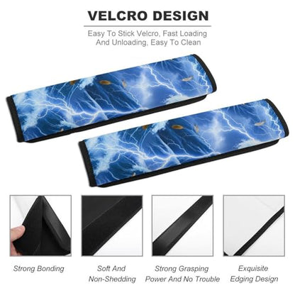 Breathable Car Seat Belt Pad for Girls and Boys, Stroller Pushchair High Chair, 2PCS Sea Lightning Eagles Feather Ocean Wave Shoulder Harness Cover Easy Install (No Tool) - color: Pattern 1259