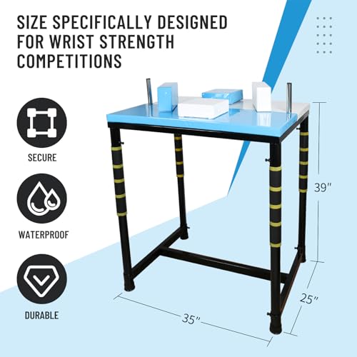 INNOLIFE Arm Wrestling Battle Table with Wrist Rope, Arm Strength Training Equipment Competition Training Arm Wrestling Table for Use in Home Gym, Blue