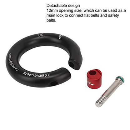 Rappel Ring, Rock Climbing O Ring Safe to Use Abrasion Resistance Uniform Force for Mountaineering - color: Black