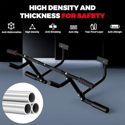 ONETWOFIT 2026 Upgrade Multi-Grip Pull Up Bar for Doorway - 460 lbs Heavy Duty Chin-Up Bar for Home Gym Exercise, Door Frame Pull Up Bar for Almost All Doors