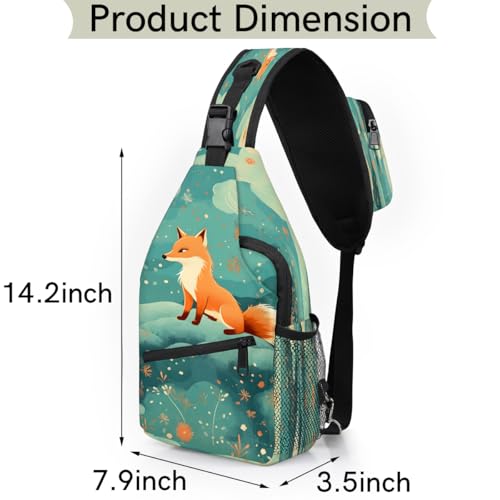 Fox Animals Sling Bags for Women Men, Waterproof Crossbody Sling Backpack Travel Outdoor Sports Chest Bag - color: White