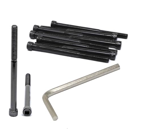 iexcell 10 Pcs 1/4-20 x 3-1/2" Partially Threaded Alloy Steel 12.9 Grade Hex Socket Head Cap Screws Bolts Kit, Black Oxide Finish - size: 1/4-20 x 3-1/2" ( Partially Threaded )