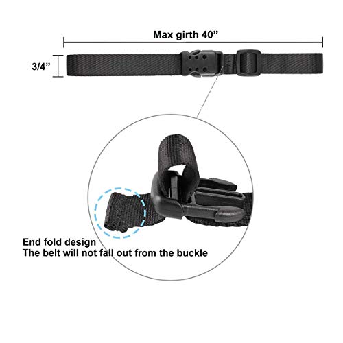 Ayaport Utility Straps with Buckle 40" Quick-Release Adjustable Nylon Straps Black 4 Pack - size: 0.75"x40"