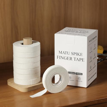 Jiu Jitsu Tape - Strong Athletic Finger Tape, 1/2" x 32.8' - Protect Fingers and Toes in MMA, Judo, Wrestling, Martial Arts, Rock Climbing with Wooden Holder | 8 Rolls - color: A: White