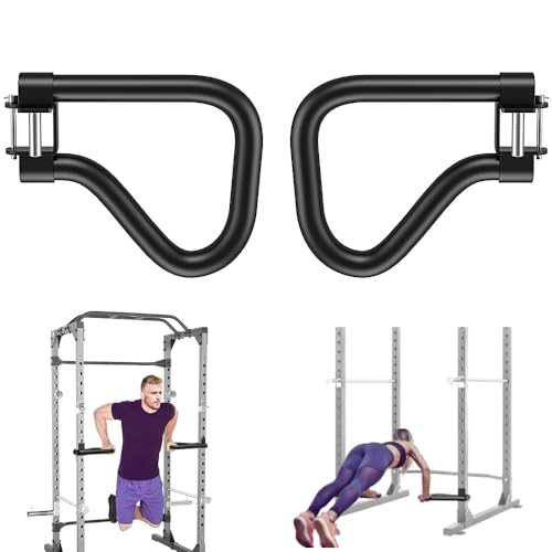 SELEWARE Dip Bar Attachment for Power Rack, 2 x 2 Tube, Multi Grip Handle | Fully Welded Steel Design, Stable Support for Dips, Pull Ups and Strength Training, Ideal for Home Gym Workouts - color: For 2" x 2" Rack with 1" or 1/2" Hole