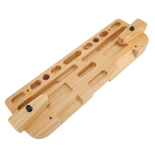 Training Hang Board, Solid Wood with Various Grip Holes, Enhanced Strength Exercise Compact Climbing Finger Wooden Hangboard with Adjustable Depths, Forearm Strengthener